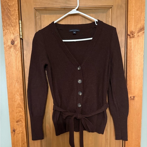 Banana Republic Sweaters - New Without Tags Banana Republic Chocolate Wool Blend Cardigan with Belt Size M